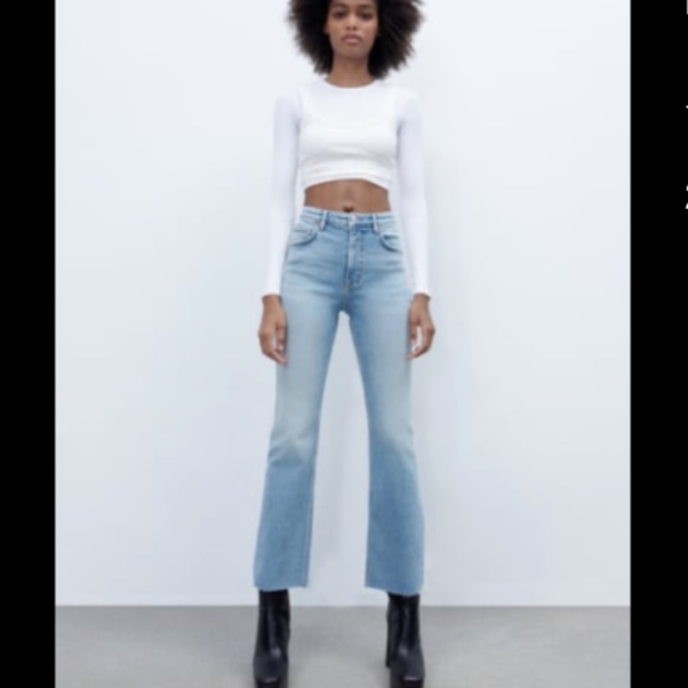 Zara flared cropped jeans